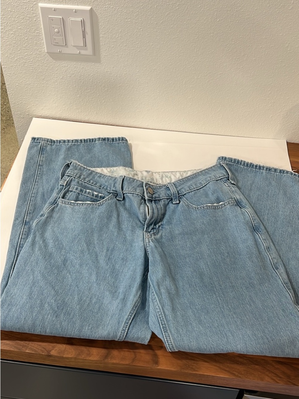 Hollister Light Wash Wide Leg Jeans